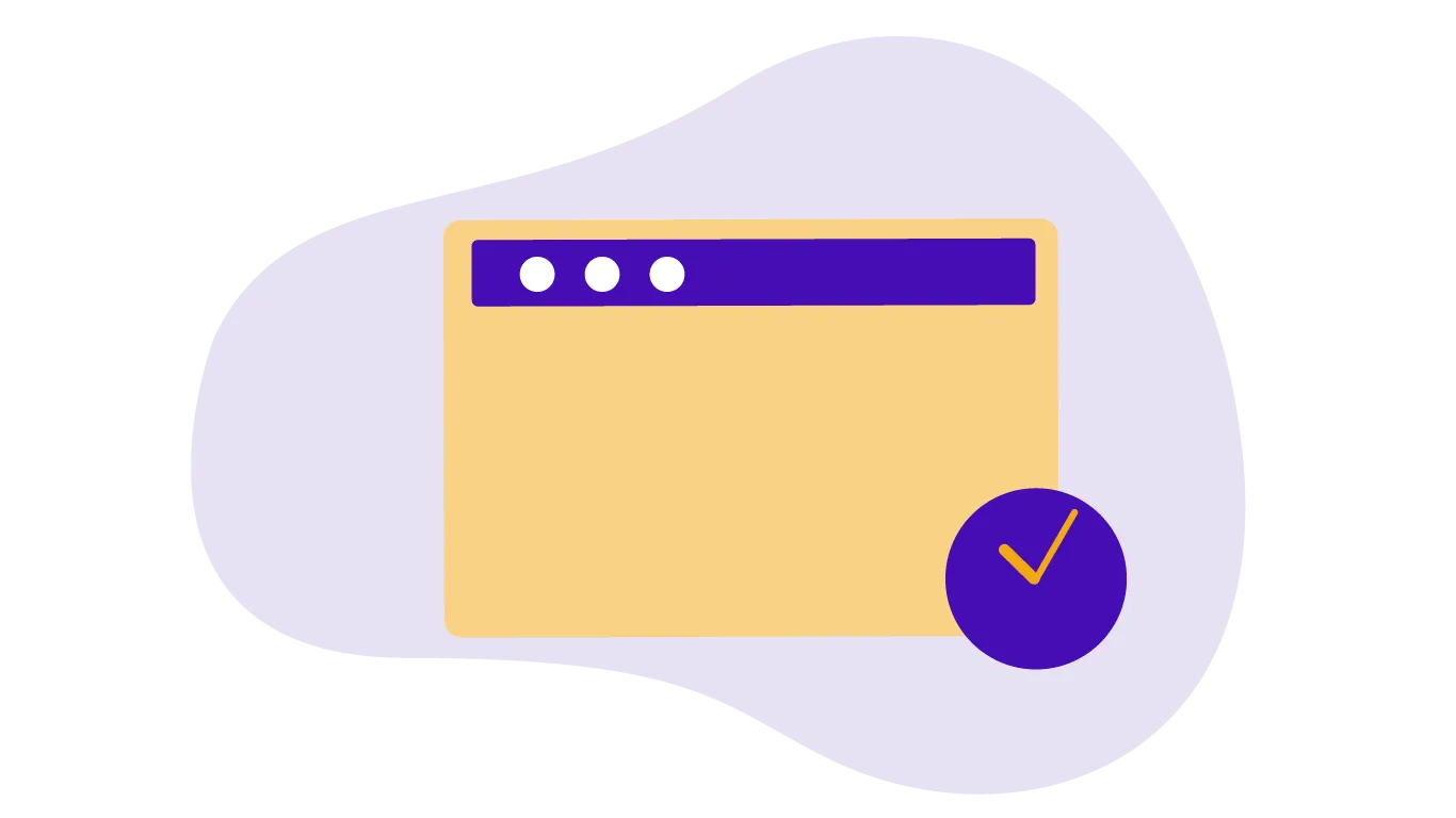 Eine grafische Website mit Uhr-Symbol zur Darstellung der Ladezeit